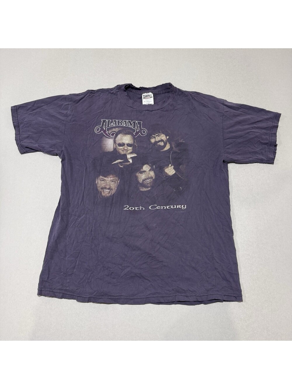 Vintage Alabama 20th Century Tour Purple Shirt Size XL Tultex Distressed Men’s